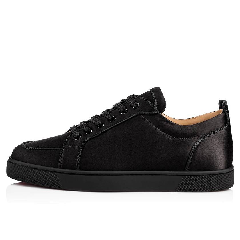 Men's Christian Louboutin Rantulow Orlato Satin Low Top Sneakers - Black [5684-923]